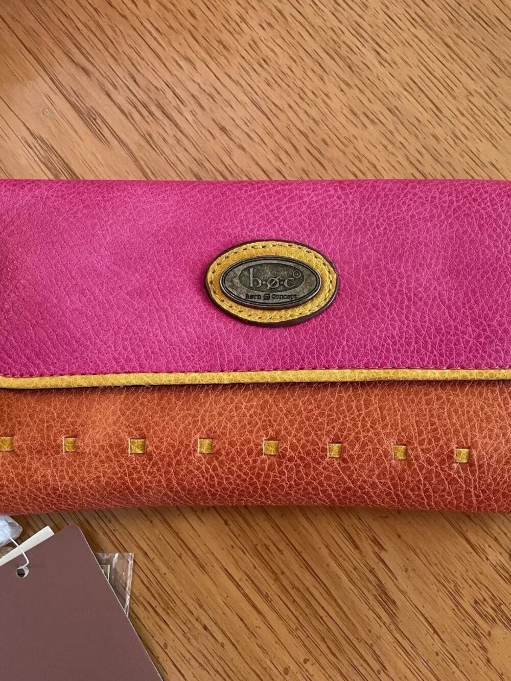 b.o.c. Orange, Pink & Yellow Leather Shoulder Bag